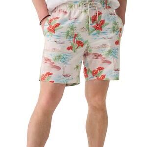 Faherty Beacon Tropical Print Swim Trunks Mens Shorts Size Small NWT
